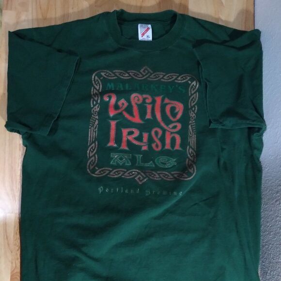 Vintage Malarkey's Wild Irish Ale Portland Brewing T-Shirt - Picture 1 of 9